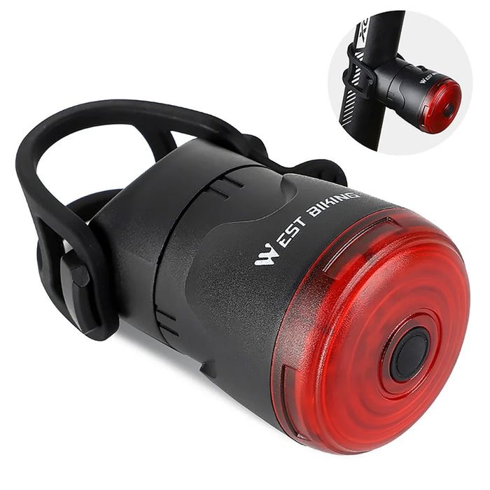 WEST BIKING Smart Sensor Bike Brake Light 6 Modes Waterproof USB Charging Bike Seatpost LED Tail Light - 2