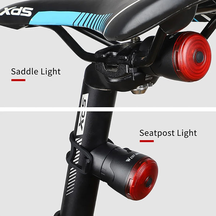 WEST BIKING Smart Sensor Bike Brake Light 6 Modes Waterproof USB Charging Bike Seatpost LED Tail Light - 3