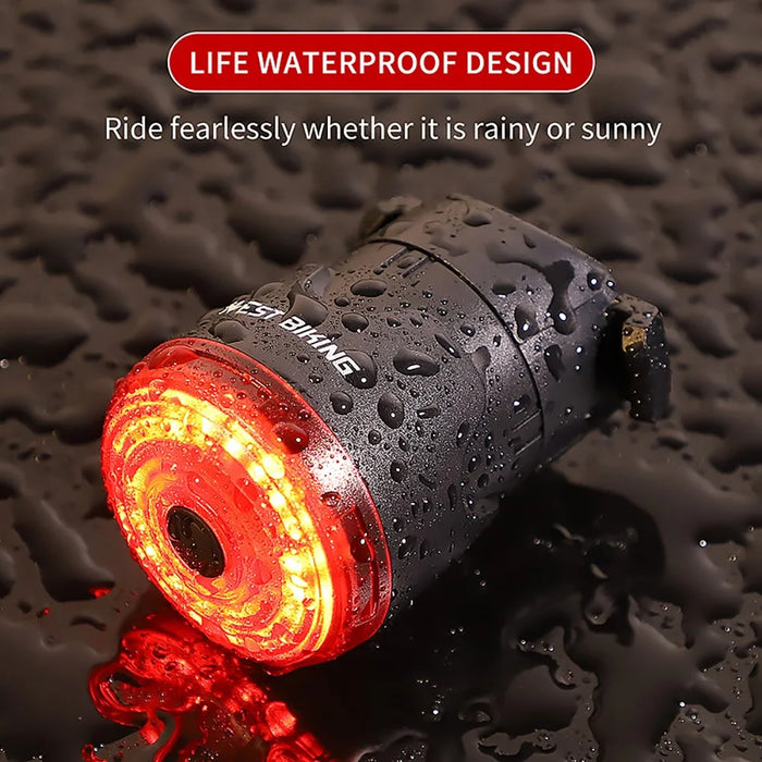 WEST BIKING Smart Sensor Bike Brake Light 6 Modes Waterproof USB Charging Bike Seatpost LED Tail Light - 4