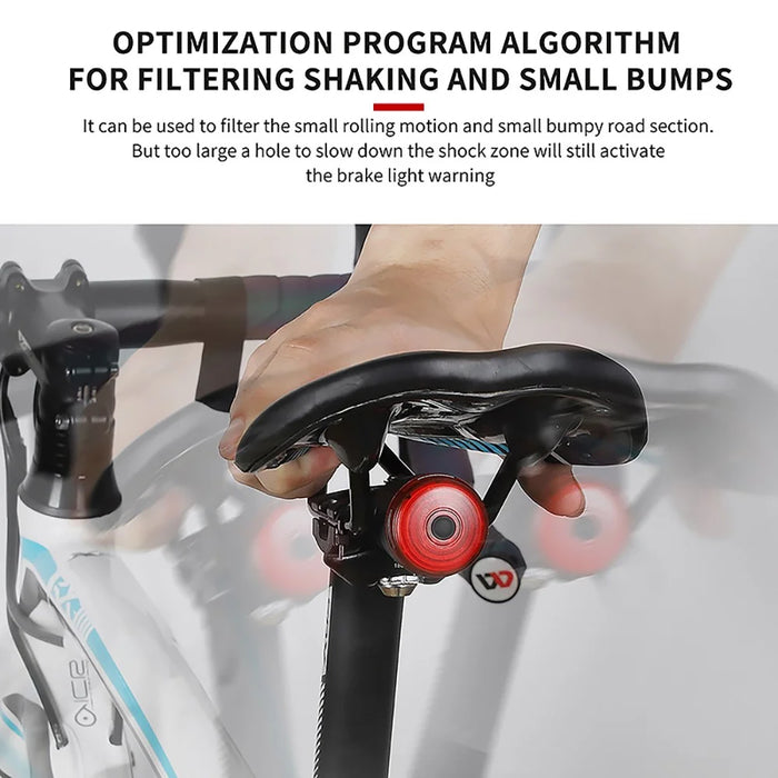 WEST BIKING Smart Sensor Bike Brake Light 6 Modes Waterproof USB Charging Bike Seatpost LED Tail Light - 6
