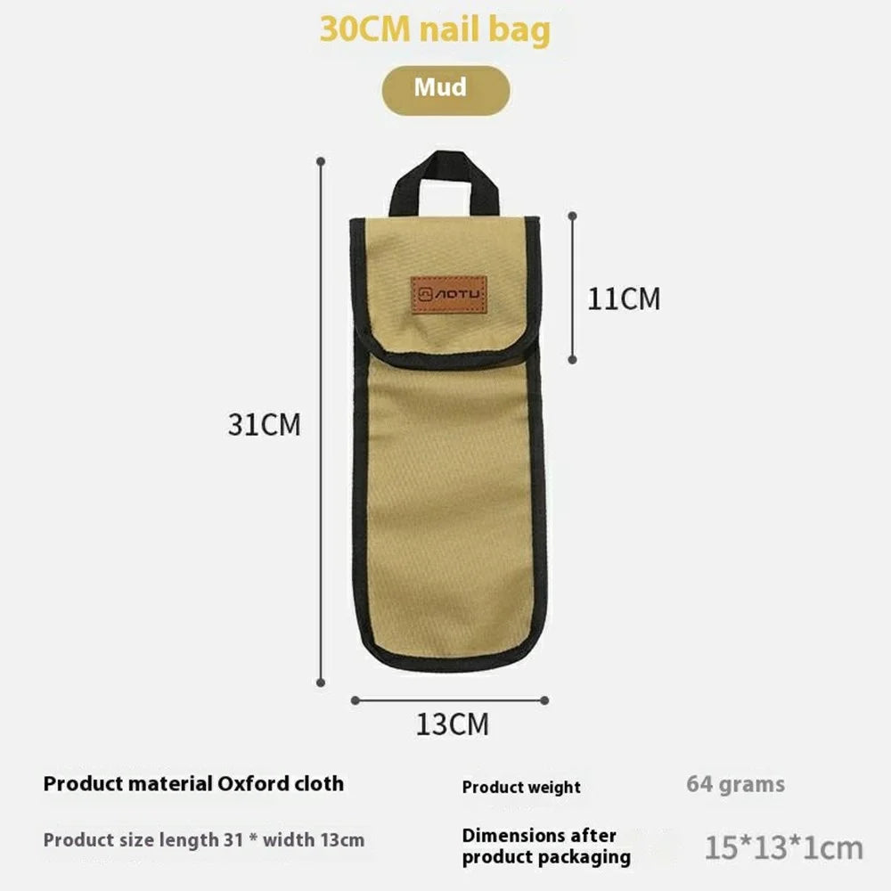 AOTU AT6943 30cm Tent Peg Oxford Cloth Storage Bag for Outdoor Camping Ground Nail Supplies - Mud - 7