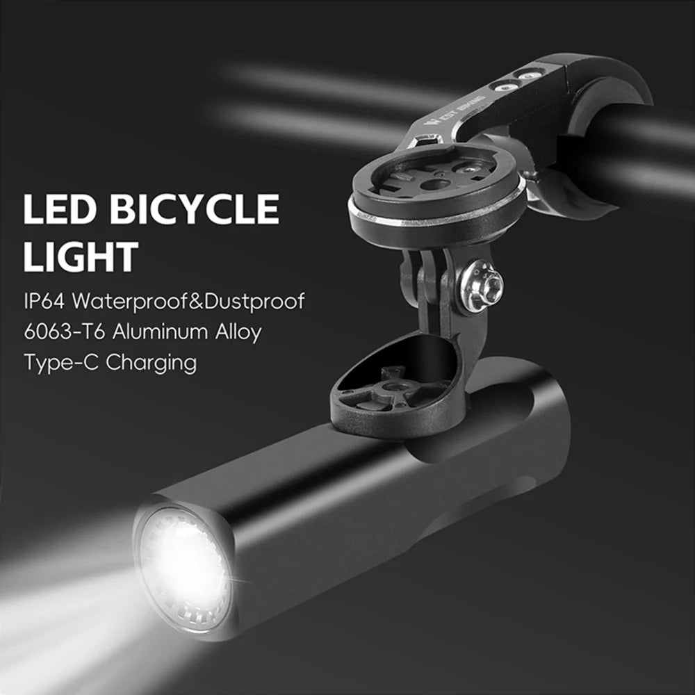 WEST BIKING YP0701444 800LM Bright Bicycle Headlight Aluminum Alloy Bike Front Light (CE Certified) - Black - 4