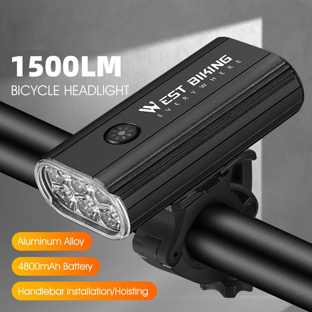 WEST BIKING YP0701417 High Power 1500 Lumen Bike Handlebar Light 5 Modes Waterproof Bicycle Front Lamp - 4