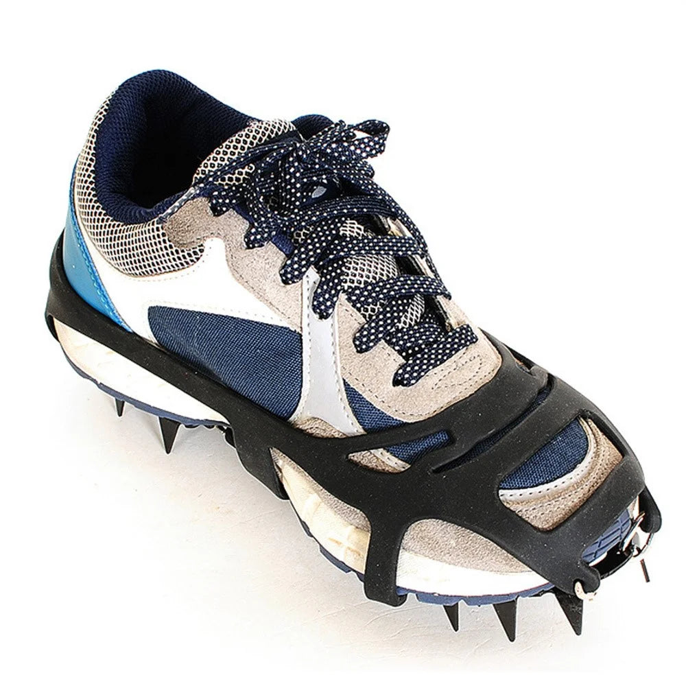 AL526179122115 1 Pair Manganese Steel 18 Teeth Ice Cleats Grippers Shoes Crampons for Hiking Climbing - M - 7
