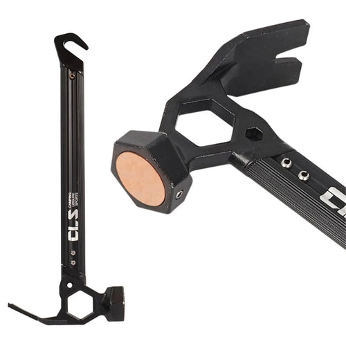 CLS Outdoor Camping Tent Peg Hammer Stainless Steel+Aluminum Alloy Handle Nail Puller - Black - 1