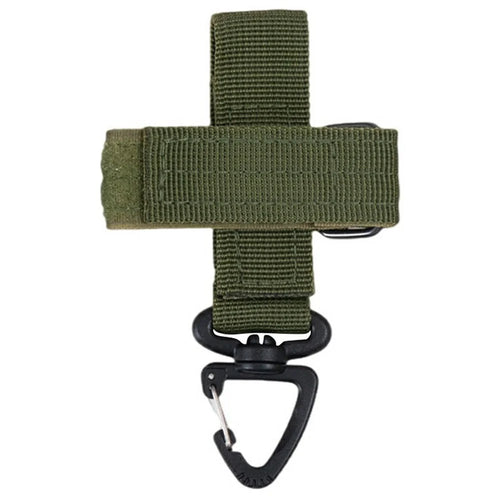 Nylon Carabiner Strap Outdoor Hiking Camping Fastener Hook Hang Wrap - Army Green - 1