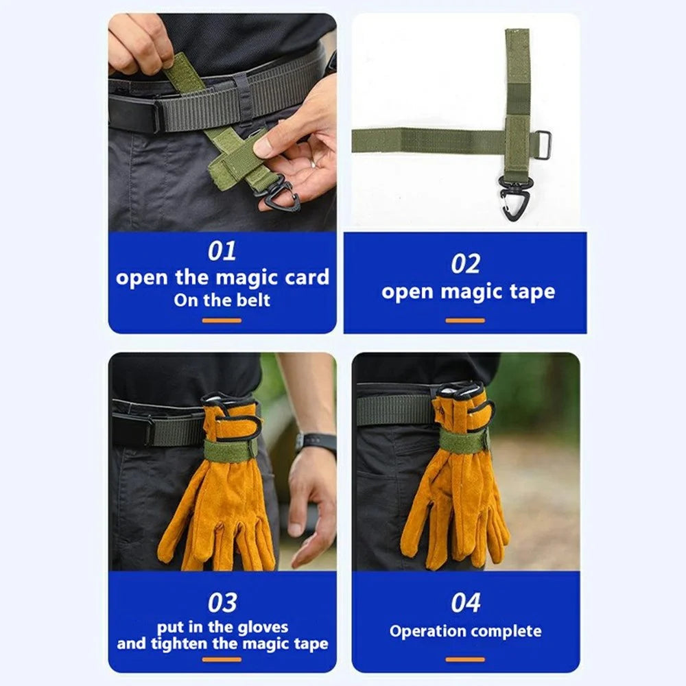 Nylon Carabiner Strap Outdoor Hiking Camping Fastener Hook Hang Wrap - Army Green - 2