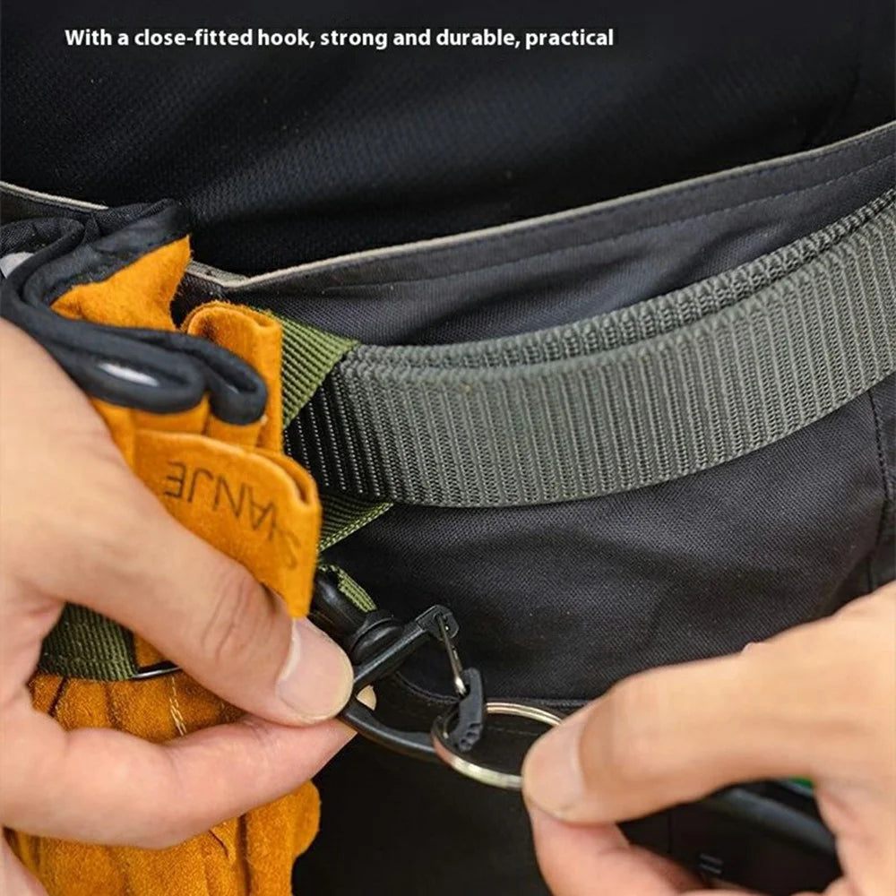 Nylon Carabiner Strap Outdoor Hiking Camping Fastener Hook Hang Wrap - Army Green - 3