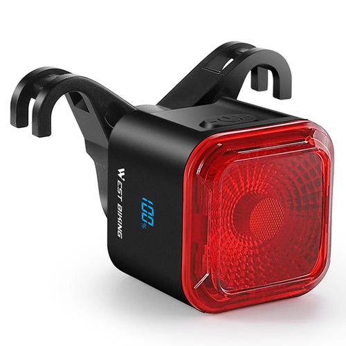 WEST BIKING Smart Bike Tail Light Brake Sensing MTB Road Bicycle Battery Display Rear Light - Seat Bow Mount - 1
