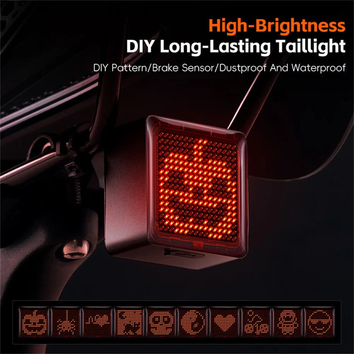 WEST BIKING YP0701461 Bike Tail Light Brake Sensor DIY Programmable Cycling Rear Light - Seatpost Mount - 3