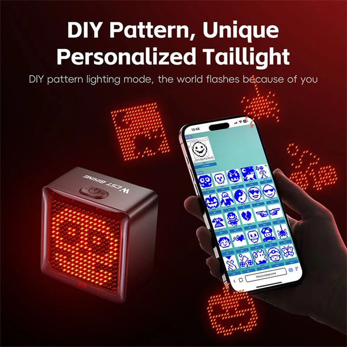 WEST BIKING YP0701461 Bike Tail Light Brake Sensor DIY Programmable Cycling Rear Light - Seatpost Mount - 7