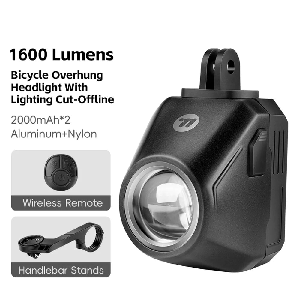 WEST BIKING Suspended High Brightness Bike LED Headlight Road MTB Bicycle Cycling Front Light - Black - 2