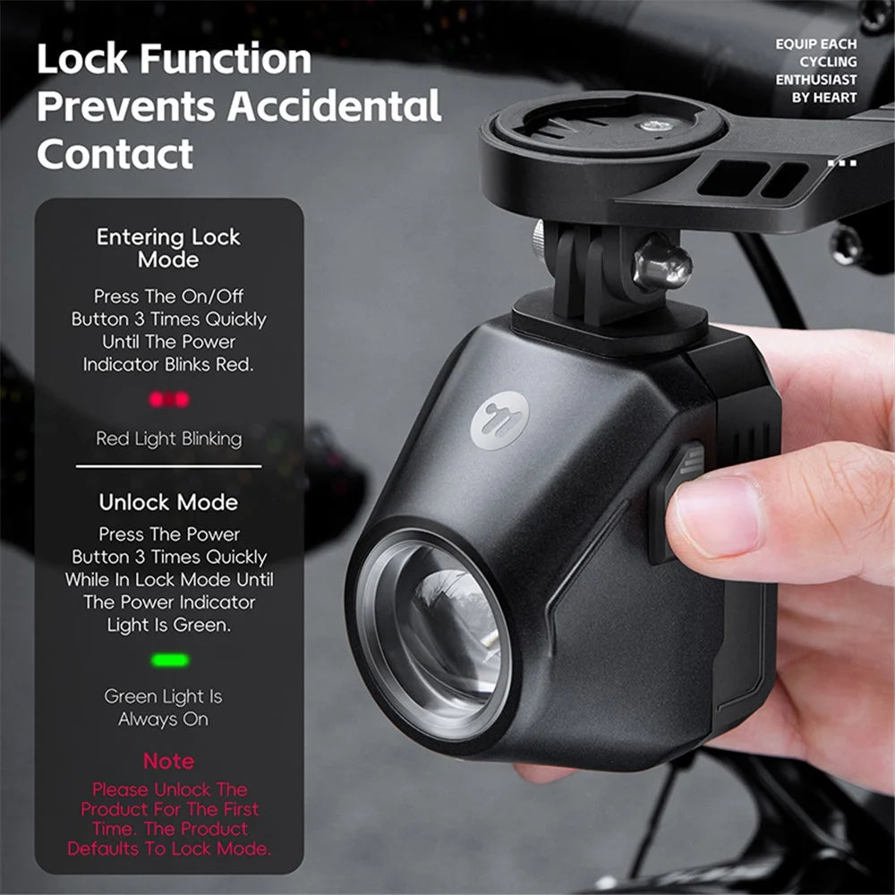WEST BIKING Suspended High Brightness Bike LED Headlight Road MTB Bicycle Cycling Front Light - Black - 7