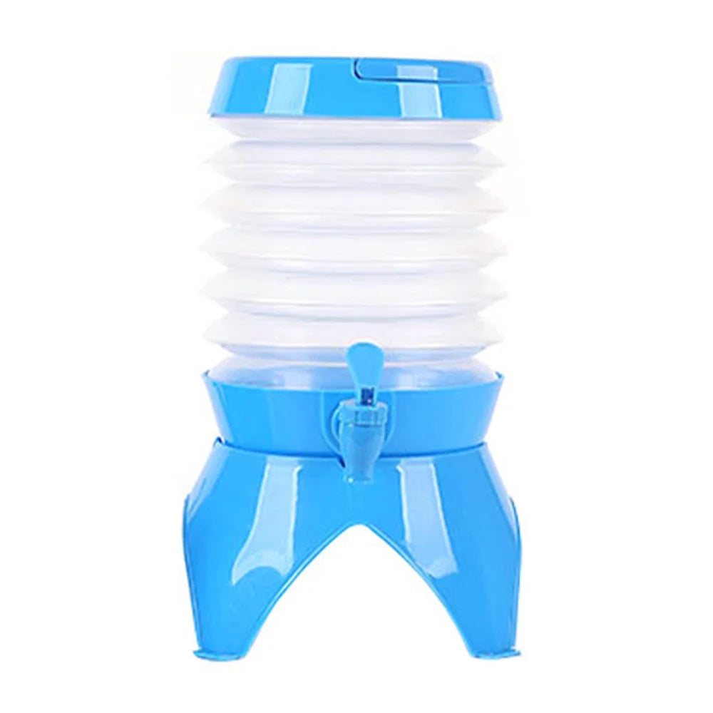 9.5L Outdoor Camping Travel Collapsible Water Storage Bucket Beer Beverage PP Container with Tap - 1