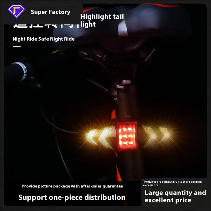 Wireless Remote Control Mountain Bike Turn Signal Light Cycling Safety Flashing Taillight - 3
