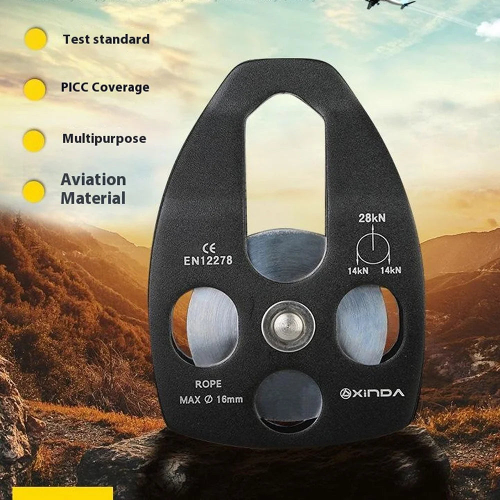 XINDA XD-8611 Large Rescue Pulley Aluminum-Magnesium Alloy Climbing Gear for Rappelling Zipline High Altitude Operations - 3