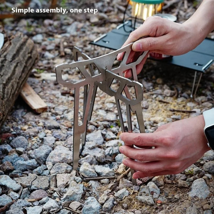 CLS Outdoor Camping Fire Rack Detachable BBQ Grill Ultralight Foldable Stand for Tea Cooking Water Boiling - 4
