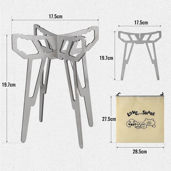 CLS Outdoor Camping Fire Rack Detachable BBQ Grill Ultralight Foldable Stand for Tea Cooking Water Boiling - 6