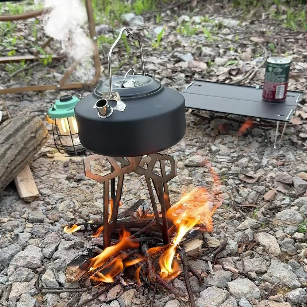 CLS Outdoor Camping Fire Rack Detachable BBQ Grill Ultralight Foldable Stand for Tea Cooking Water Boiling - 7
