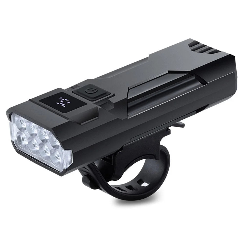YP0701469 Bicycle Front Light 8-LED High Brightness Mountain Bike Warning Light with Digital Display - 1