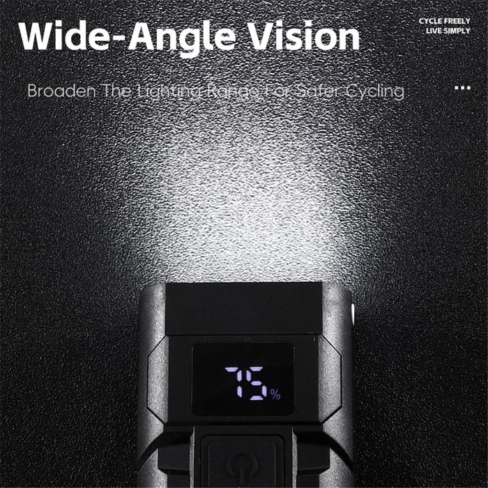 YP0701469 Bicycle Front Light 8-LED High Brightness Mountain Bike Warning Light with Digital Display - 5