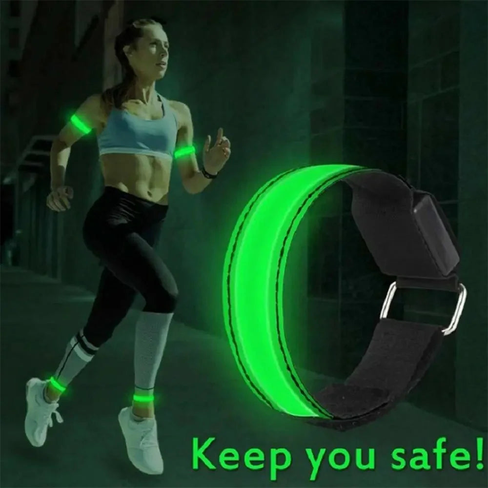 Rechargeable LED Armband Outdoor Sports Night Running Safety LED Light Arm Band - White - 3