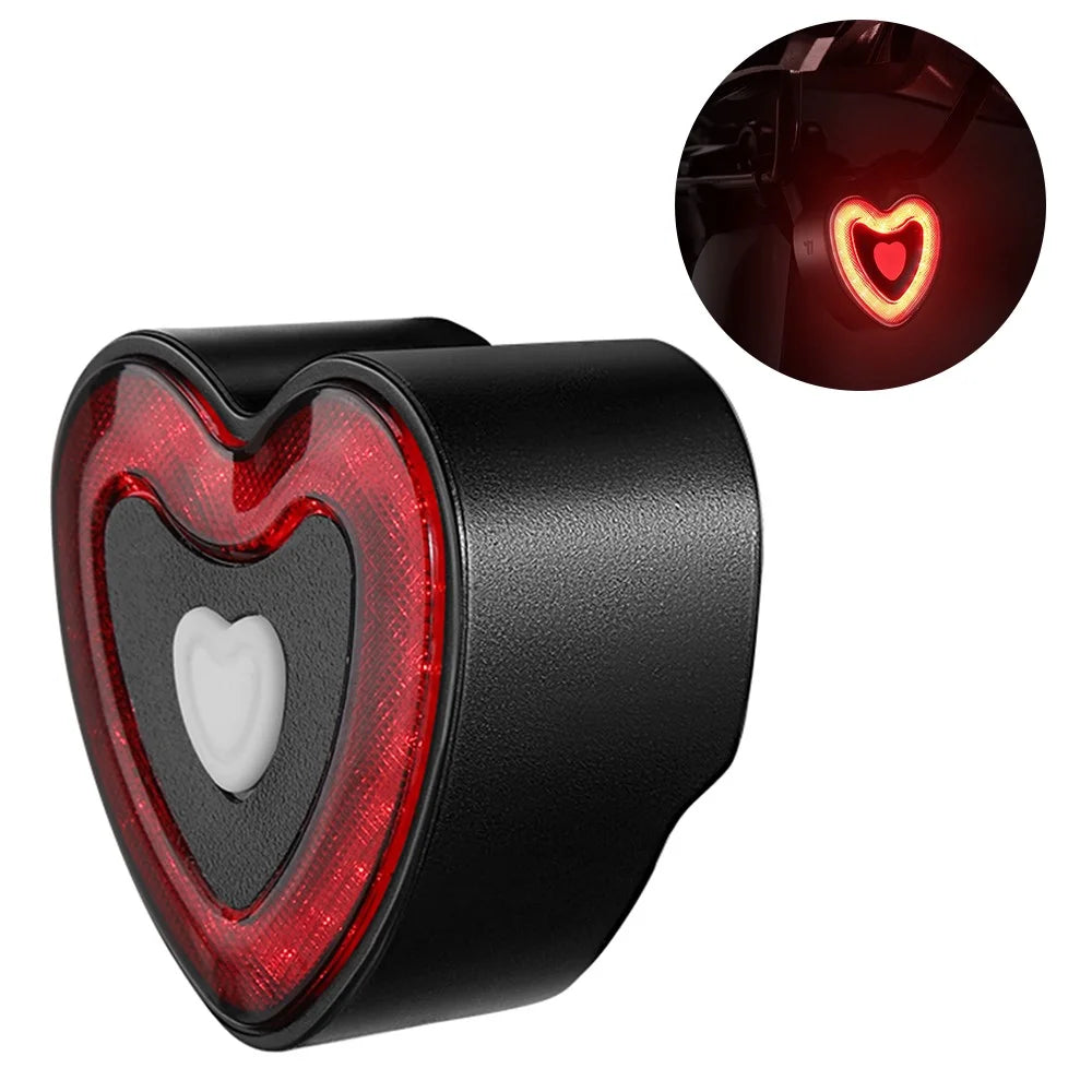 WEST BIKING YP0701481 Smart Bike Tail Light Heart Shape Brake Sensing Cycling Safety Warning Light - 1
