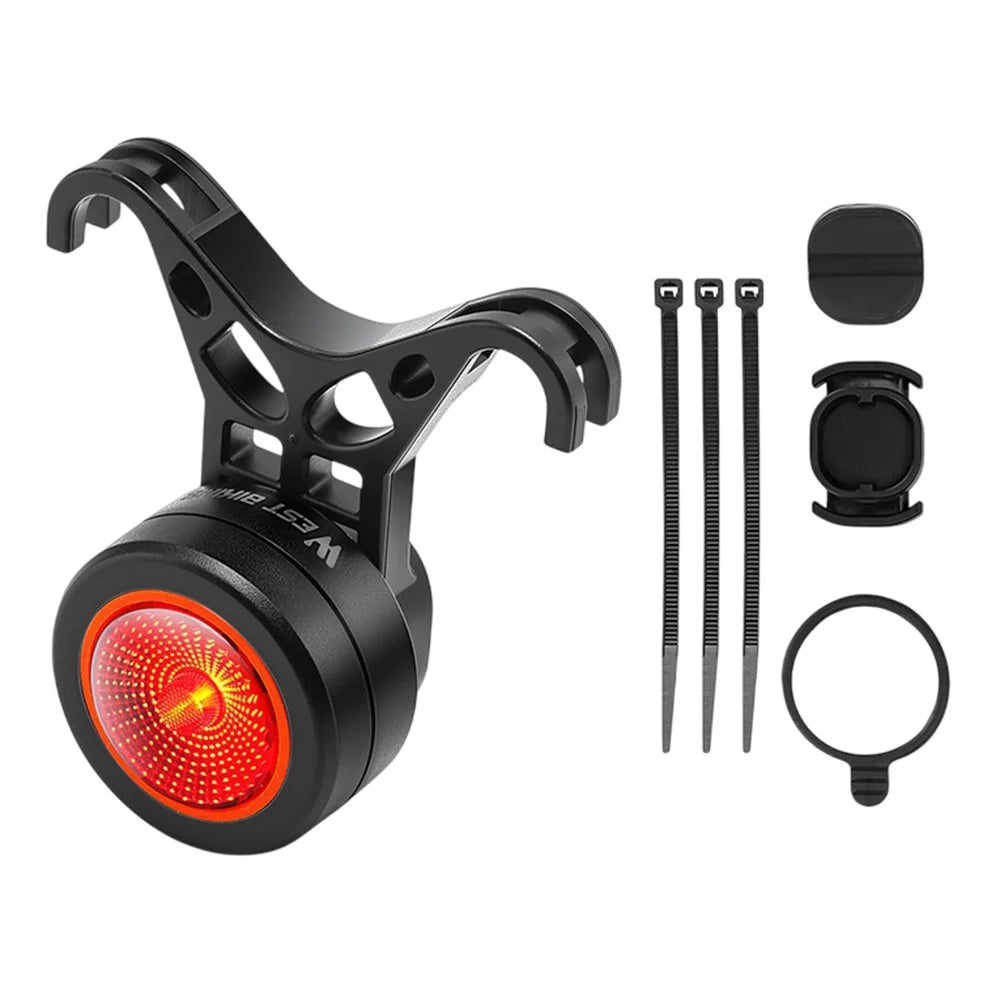 WEST BIKING 0701478B0000 Bicycle Smart Magnetic Tail Light Mountain Road Bike Brake Sensing Warning Lamp - 1