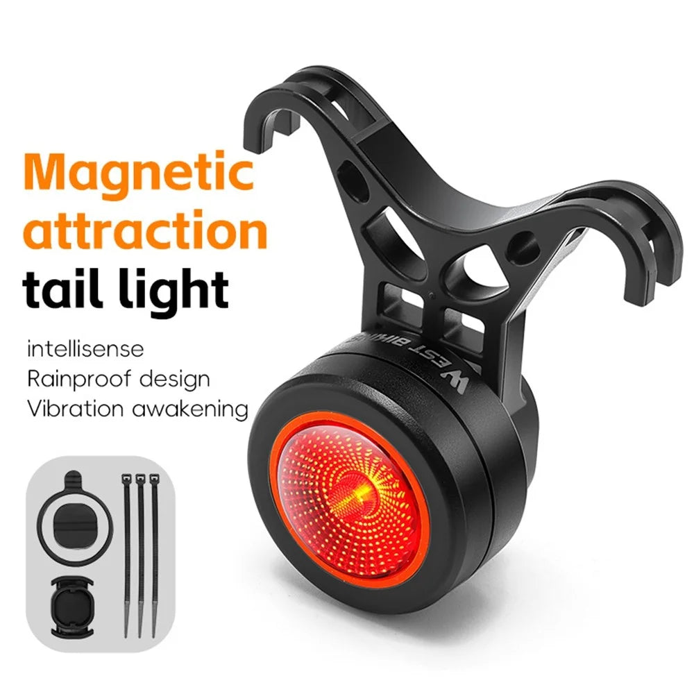 WEST BIKING 0701476B0000 For Bicycle Smart Brake Sensing Tail Light Mountain Road Bike Safety Warning Lamp - 2