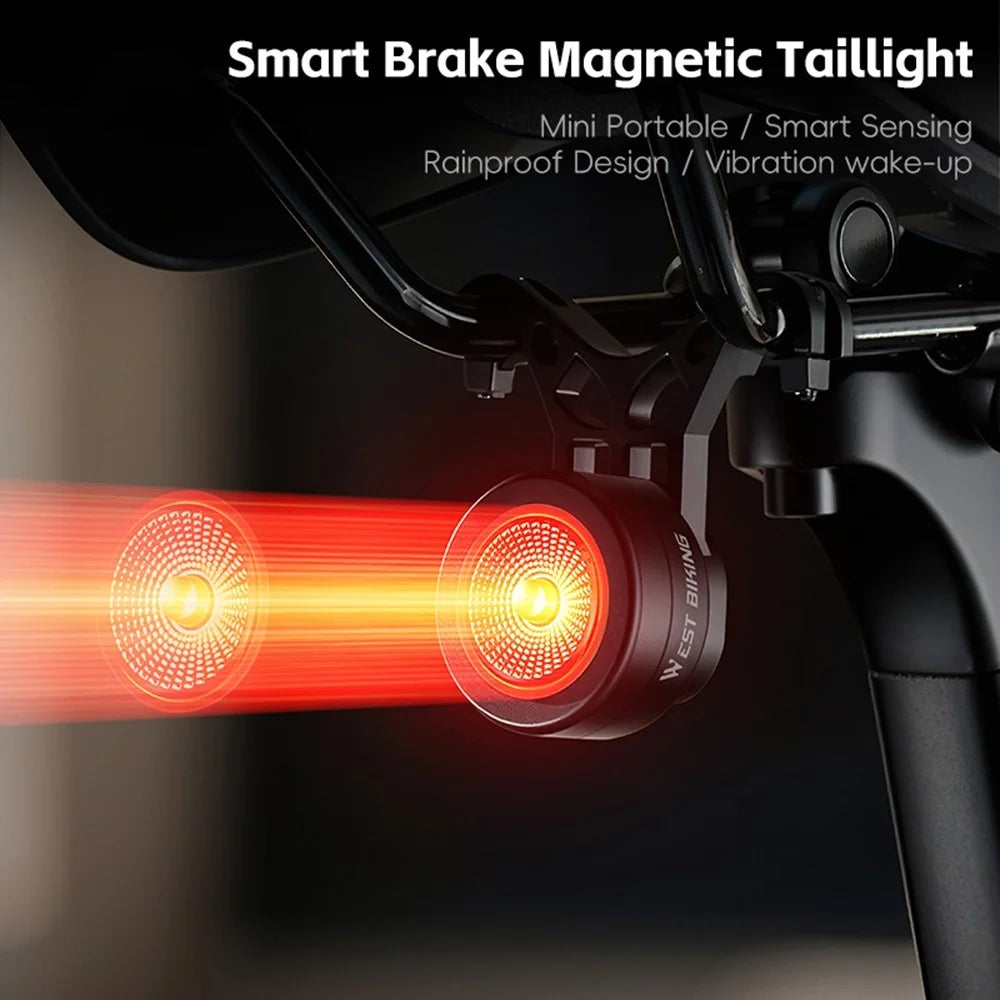 WEST BIKING Mountain Road Bike Safety Warning Lamp Smart Brake Sensing Tail Light for Bicycle - Seat Bow - 7