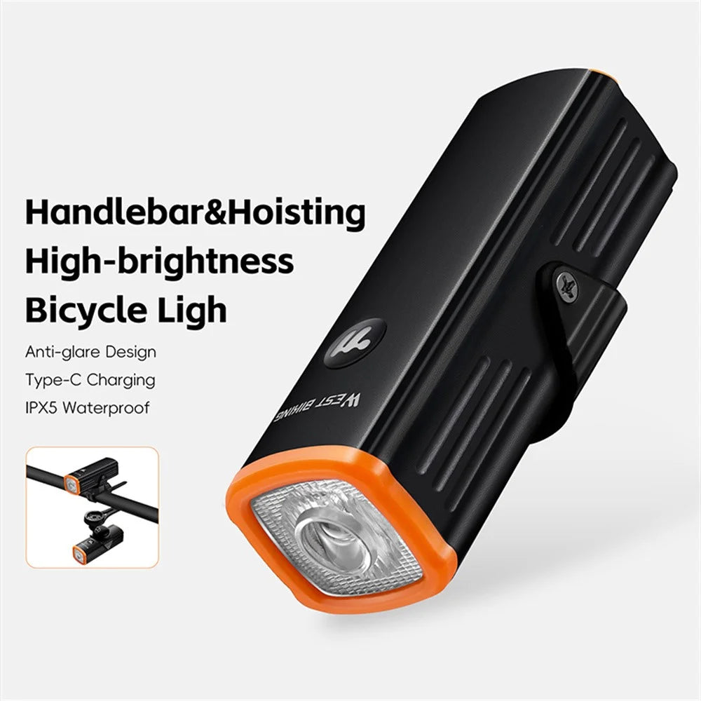 WEST BIKING YP0701473 Bicycle Night Riding Front Light Aluminum Alloy MTB Road Bike High Brightness Light - 2