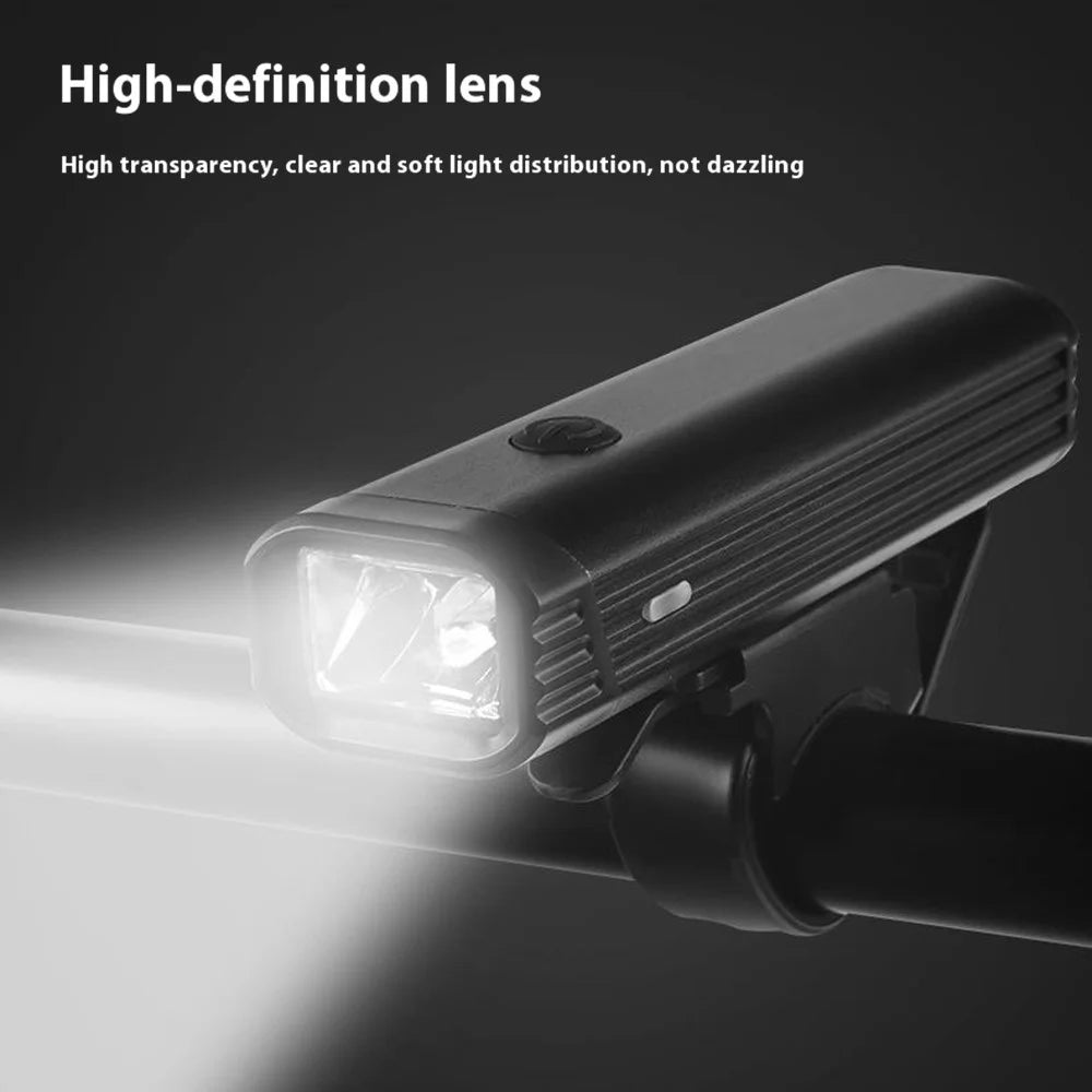 210-1 400 Lumens Bike Front Handlebar Light USB Rechargeable Aluminum Alloy Flashlight for Night Cycling - 2