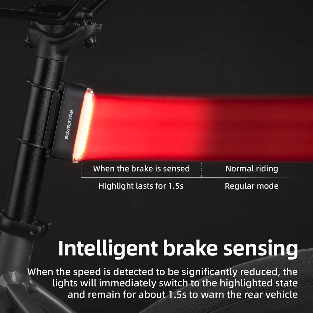 ROCKBROS Bicycle Magnetic Smart Brake Tail Light for Mountain Road Bike Night Riding Rear Light, 24120009 24120009001 - 5