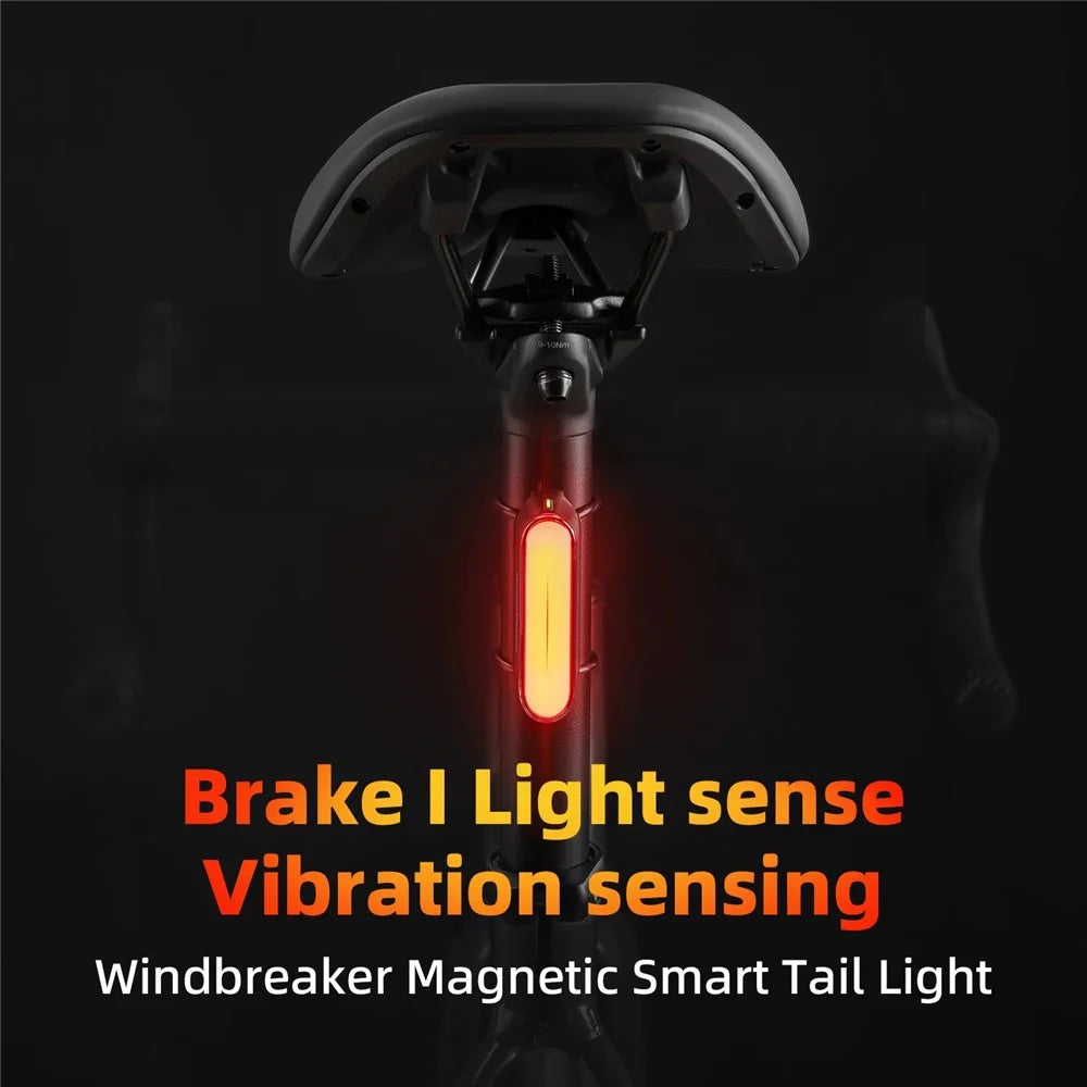 ROCKBROS Bicycle Magnetic Smart Brake Tail Light for Mountain Road Bike Night Riding Rear Light, 24120009 24120009001 - 6