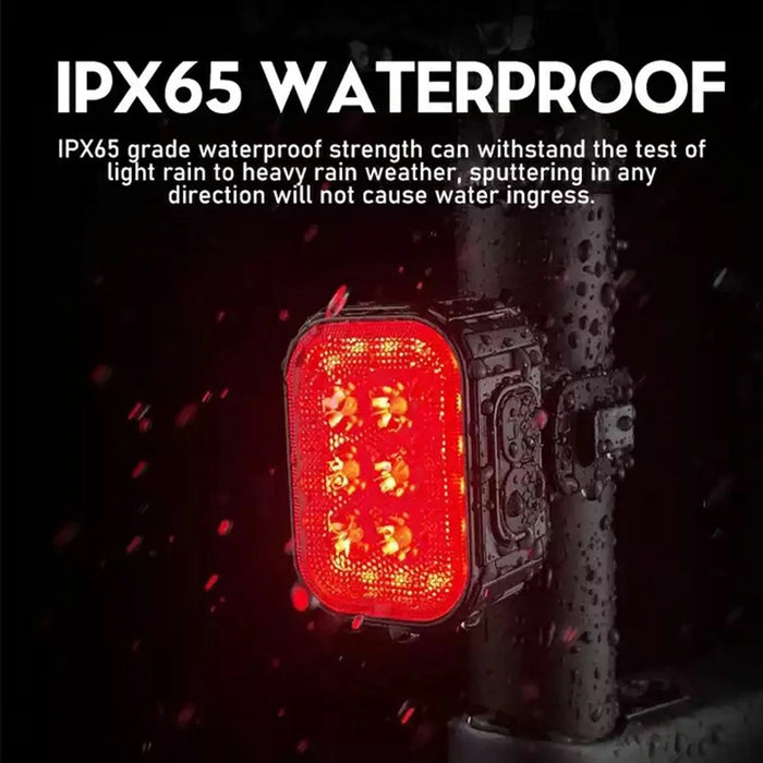 Q6 Bicycle Front and Rear Light Set Waterproof Safety Warning Lamps for Mountain Bike Helmet - 5