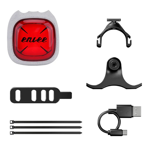 ENLEE Bicycle Emotion Sensing Taillight Smart Brake Warning Light Road Bike Night Riding Lamp - White - 1