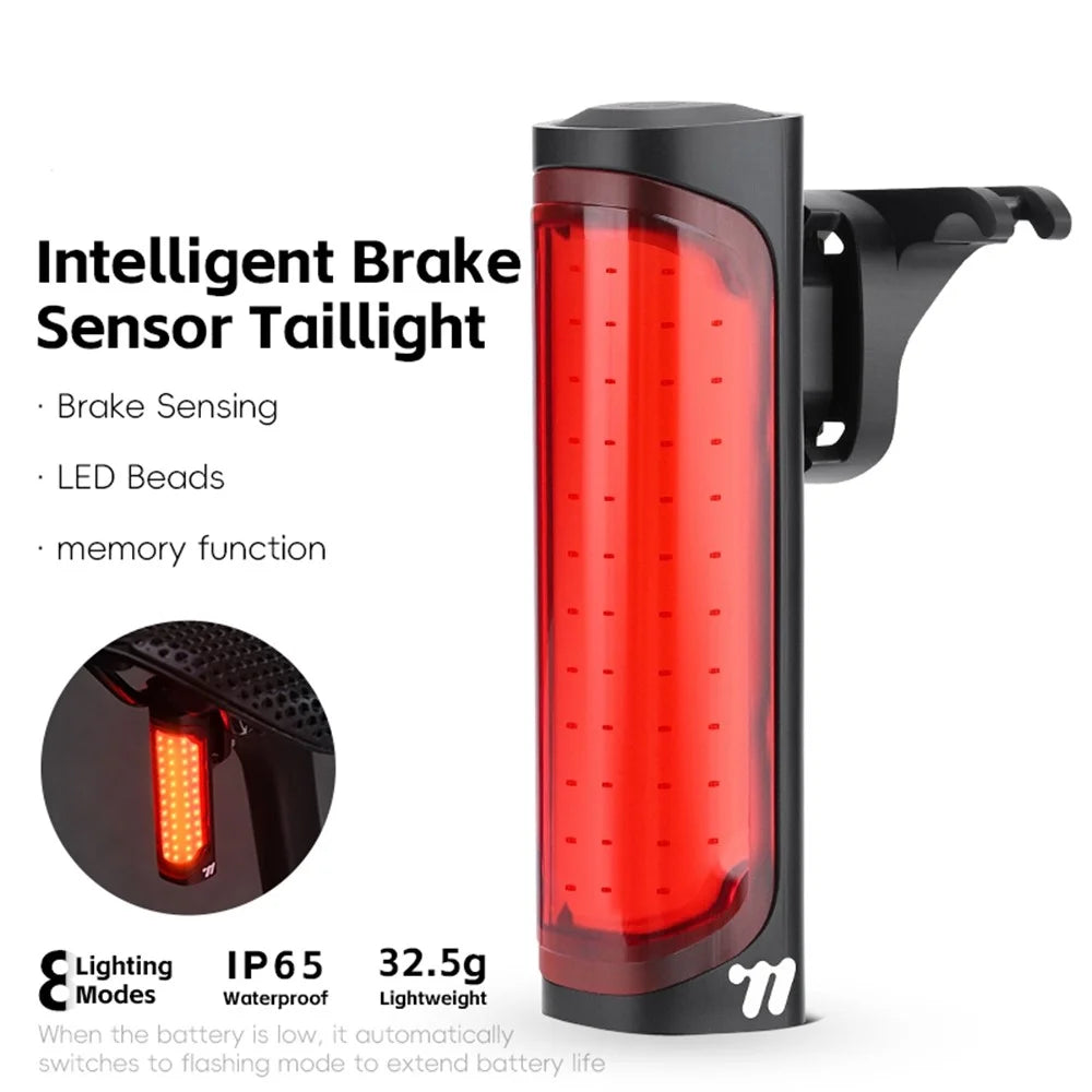 WEST BIKING YP0701492 Smart Brake Sensing Bike Tail Light for Mountain Road Bicycle 8 Modes LED Safety Warning Lamp - 4