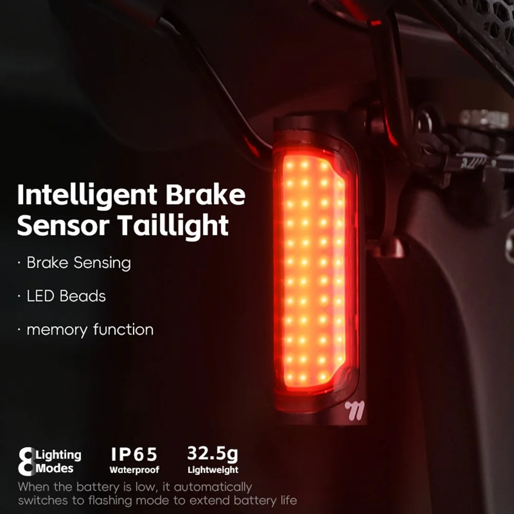 WEST BIKING YP0701492 Smart Brake Sensing Bike Tail Light for Mountain Road Bicycle 8 Modes LED Safety Warning Lamp - 6