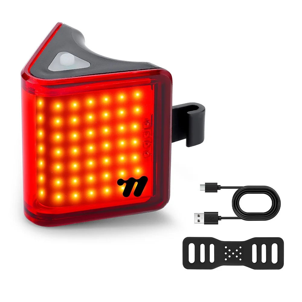 WEST BIKING YP0701494 Size S Bike Tail Light Triangle Shape 8 Modes COB LED Safety Warning Lamp for Mountain Road Bicycle - 1