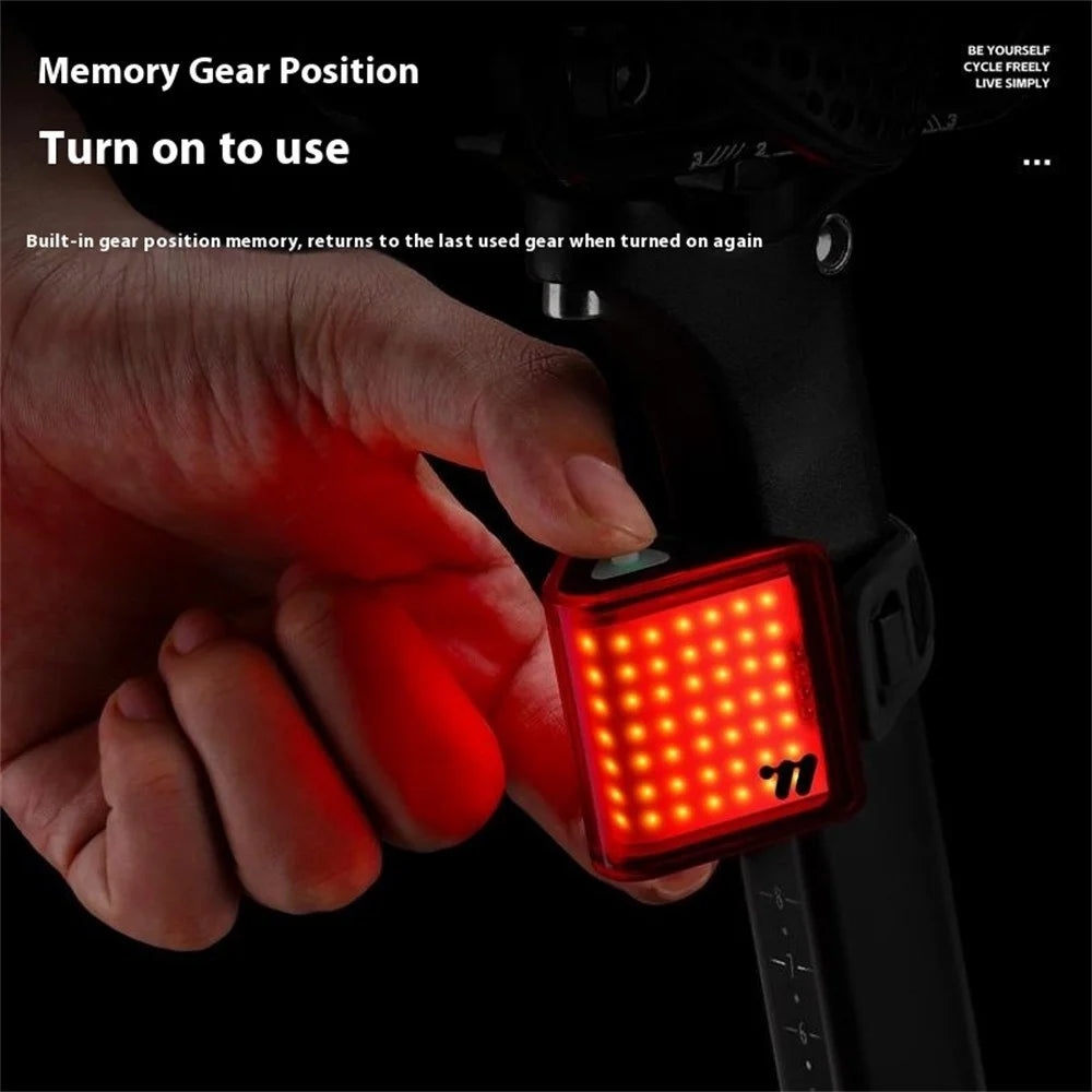 WEST BIKING YP0701494 Size S Bike Tail Light Triangle Shape 8 Modes COB LED Safety Warning Lamp for Mountain Road Bicycle - 3