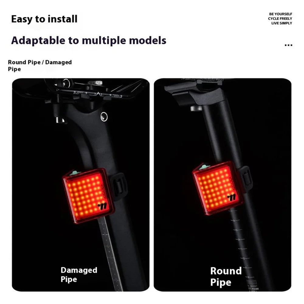WEST BIKING YP0701494 Size S Bike Tail Light Triangle Shape 8 Modes COB LED Safety Warning Lamp for Mountain Road Bicycle - 4