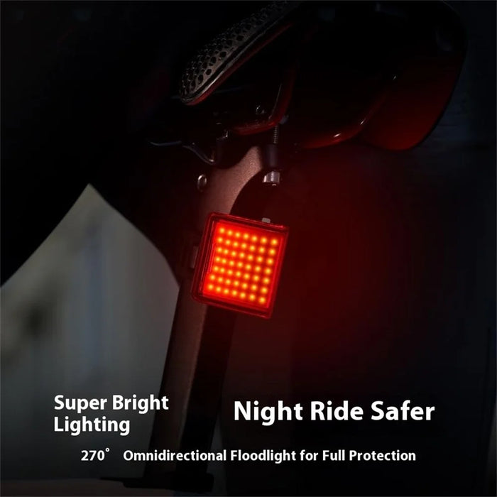 WEST BIKING YP0701495 Size L Bike Tail Light Triangle Shape 8 Modes COB LED Safety Warning Lamp for Mountain Road Bicycle - 4
