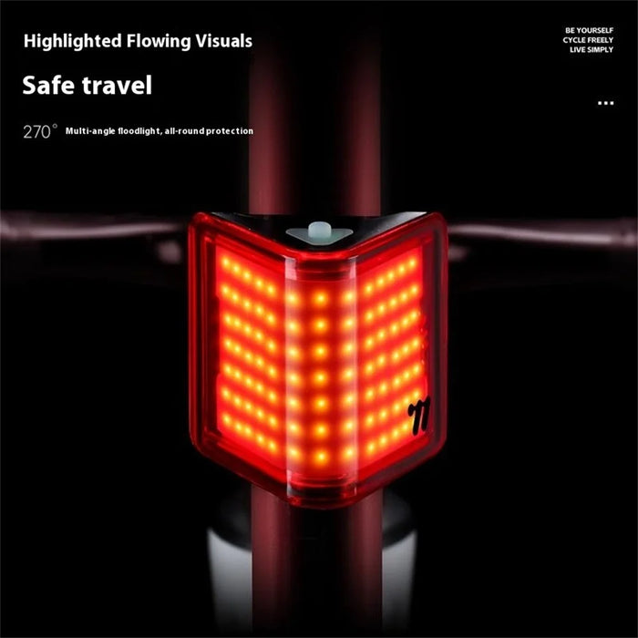 WEST BIKING YP0701495 Size L Bike Tail Light Triangle Shape 8 Modes COB LED Safety Warning Lamp for Mountain Road Bicycle - 6