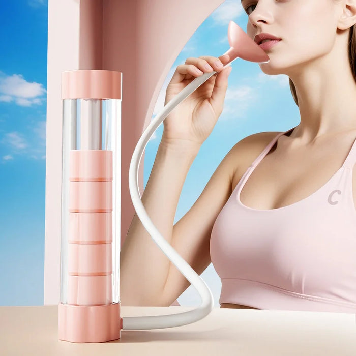 Breathing Dumbbell Trainer Adjustable Resistance Breathing Exercise Device - Pink - 2