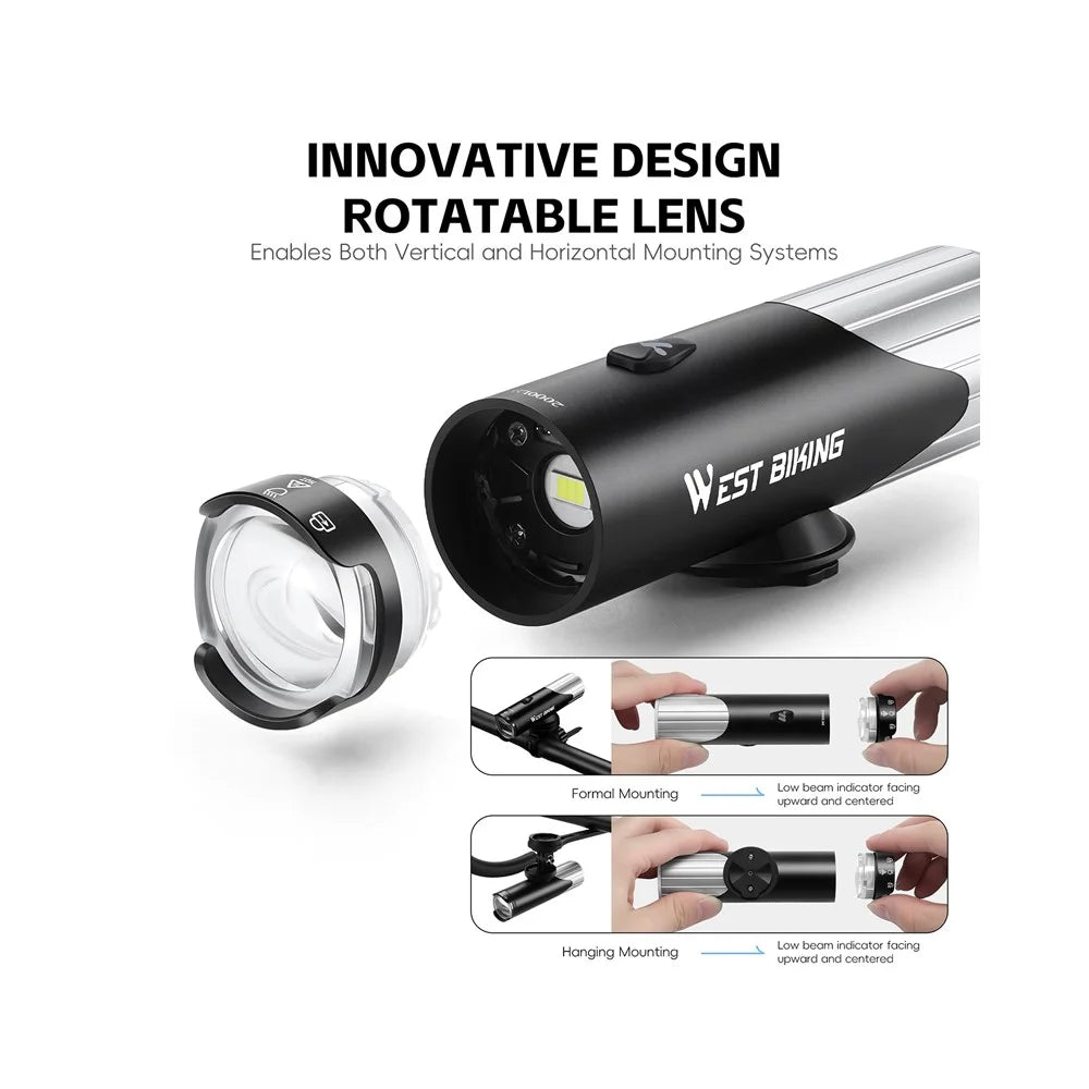 WEST BIKING YP0701497 1600 Lumens Bike Front Light Wireless Remote Control High Brightness Cycling Headlight - 7