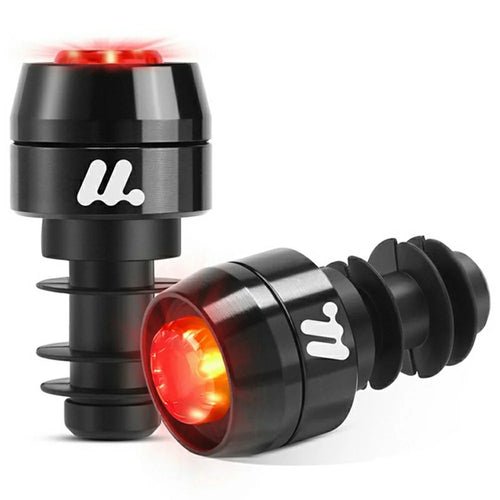 WEST BIKING 1 Pair Plug Grip Warning Light Bicycle Handlebar End Lights LED Turn Signals for Mountain Bike  /  Cycling Safety - Black - 1