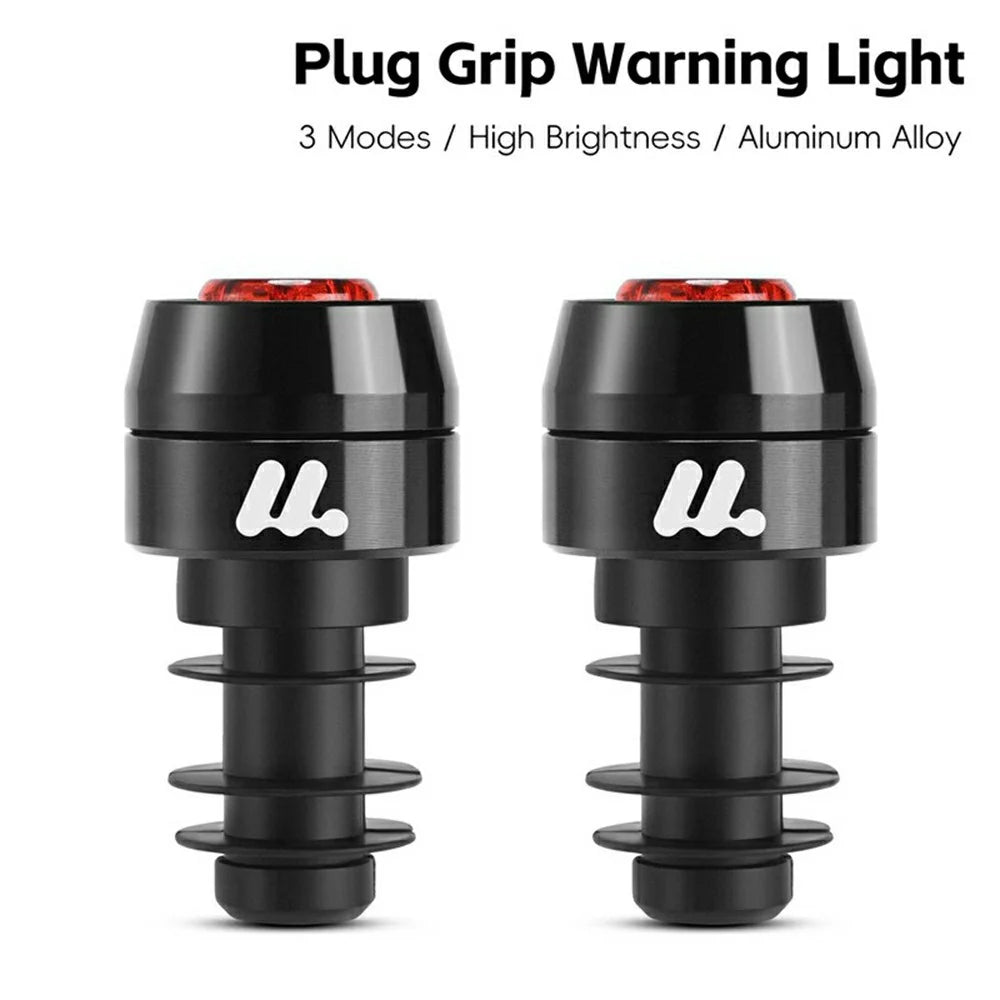 WEST BIKING 1 Pair Plug Grip Warning Light Bicycle Handlebar End Lights LED Turn Signals for Mountain Bike  /  Cycling Safety - Black - 2