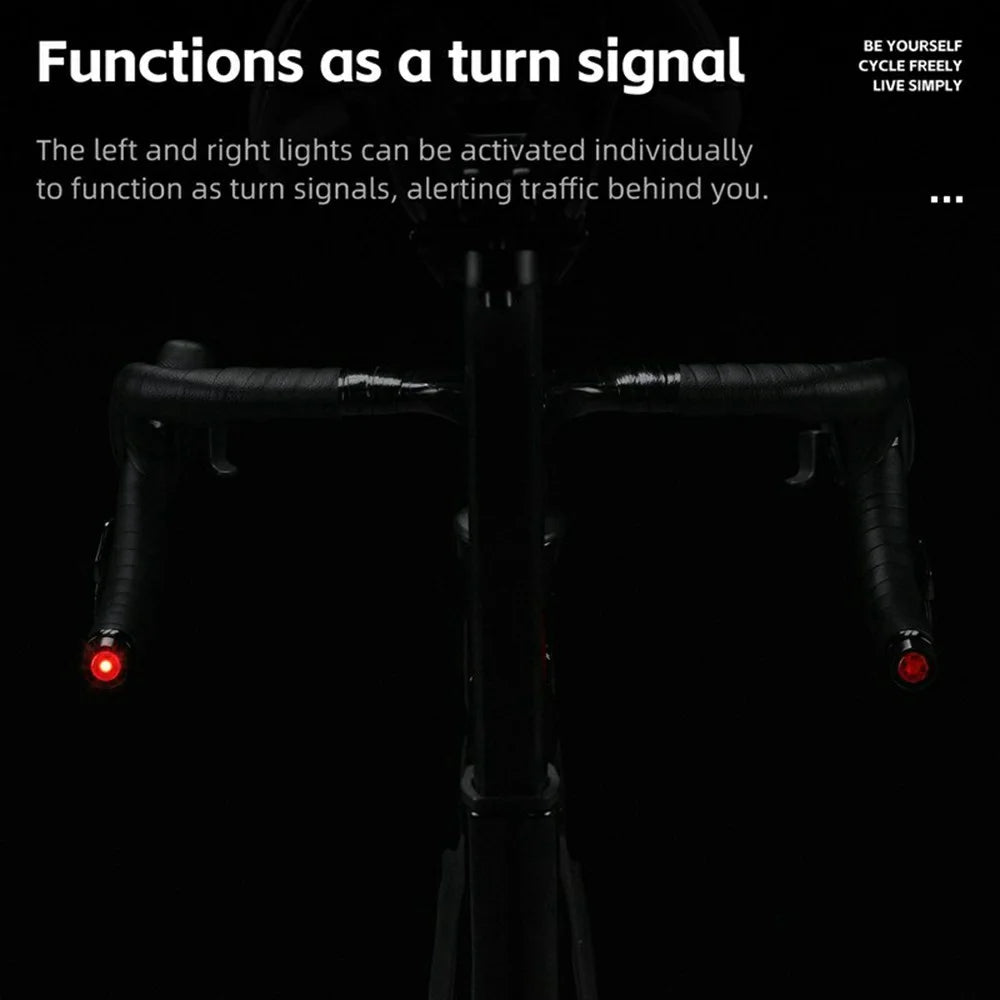 WEST BIKING 1 Pair Plug Grip Warning Light Bicycle Handlebar End Lights LED Turn Signals for Mountain Bike  /  Cycling Safety - Black - 4