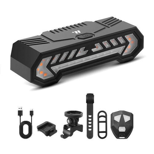 WEST BIKING YP0701503 Bicycle Taillight Wireless Remote Control Turn Signal Tail Light Safety Lamp with Horn Warning - Black - 1