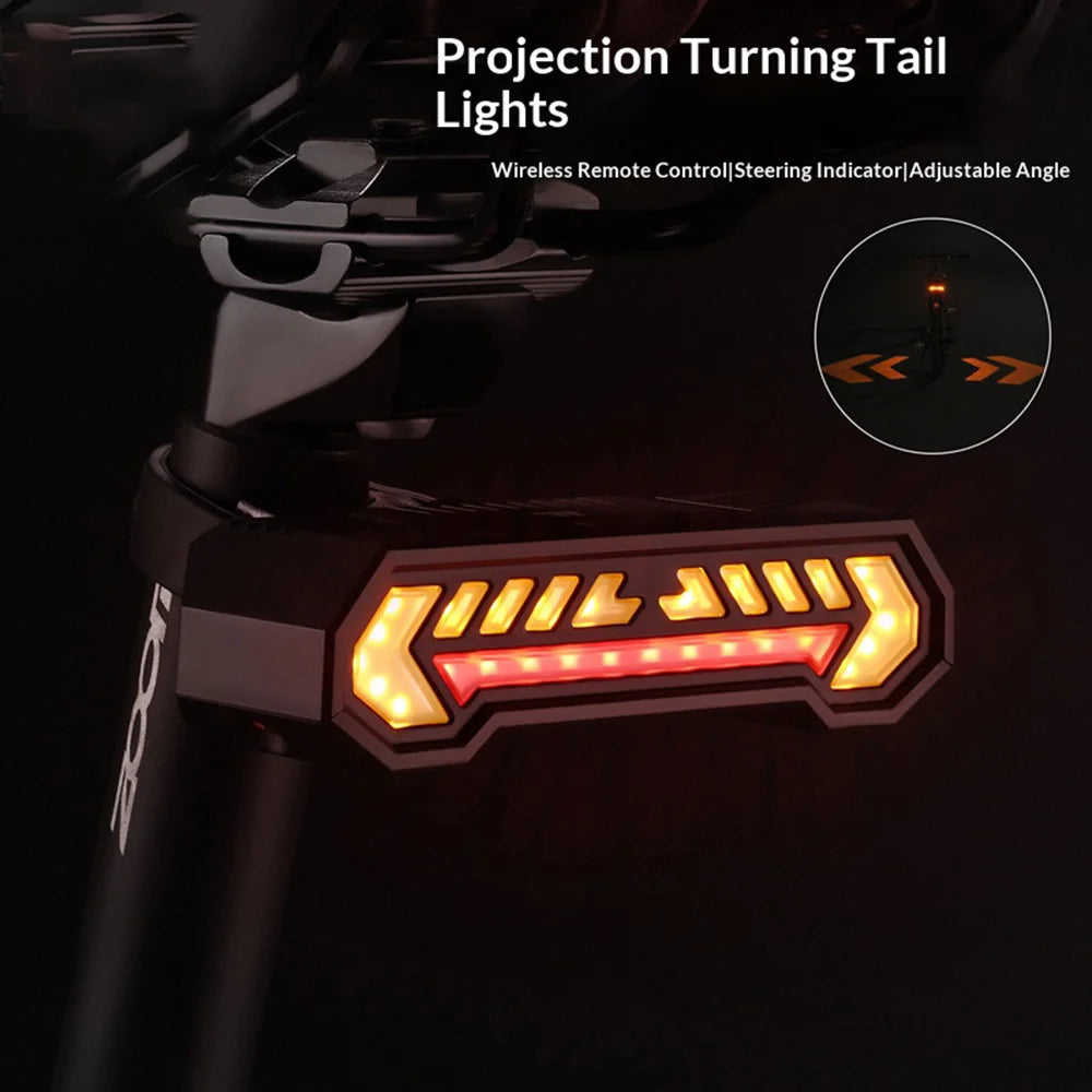 WEST BIKING YP0701503 Bicycle Taillight Wireless Remote Control Turn Signal Tail Light Safety Lamp with Horn Warning - Black - 5